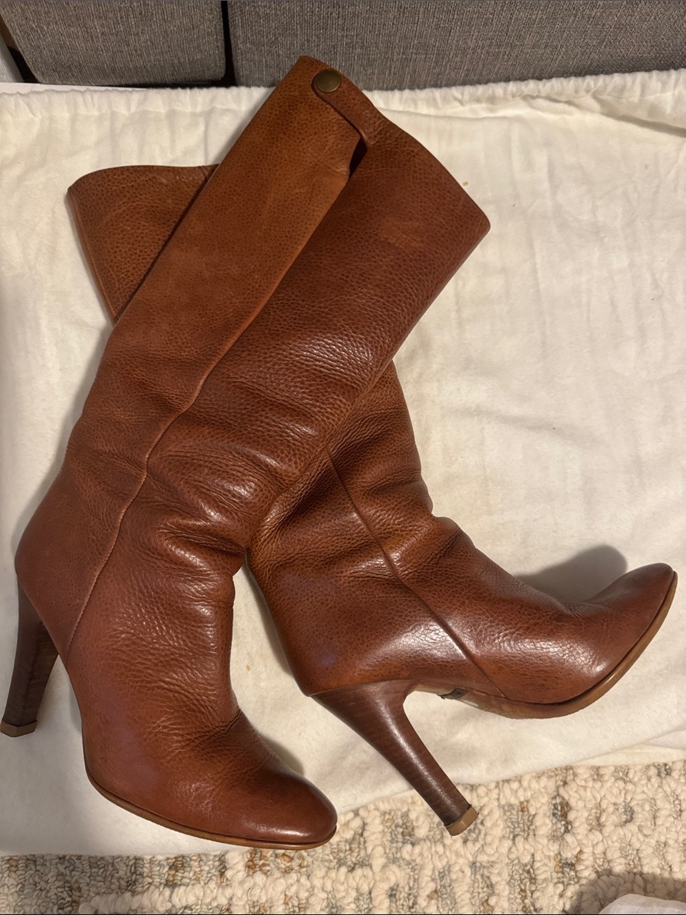 Giuseppe Zanotti Brown Leather Knee-High Heeled Boots